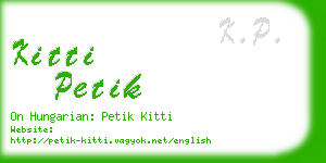 kitti petik business card